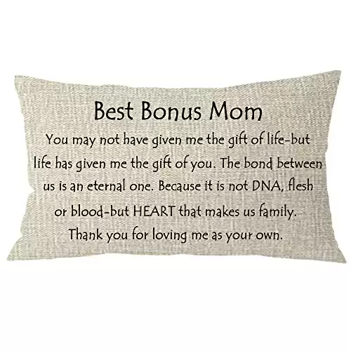 Best Bonus Mom Ever Photo Throw Pillow, Bonus Mom Christmas Gifts