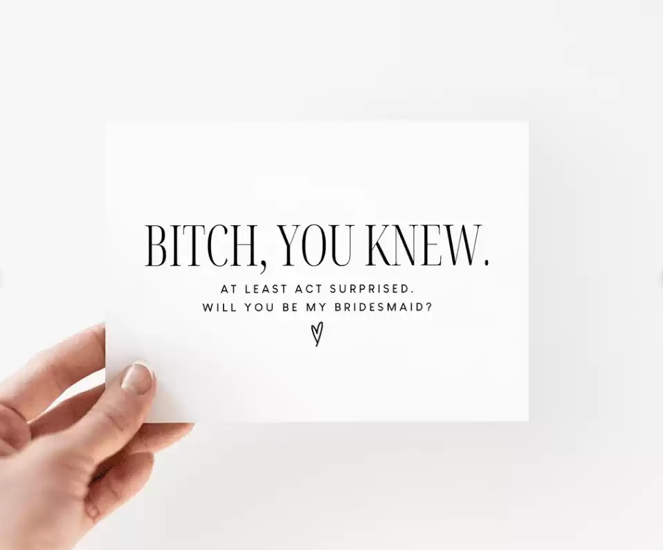 Funny Bridesmaid Proposal Card