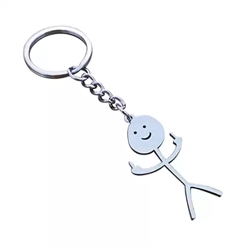 Stainless Steel Funny Doodle Keychain