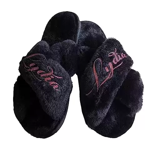 Cute Fluffy Personalized Slippers